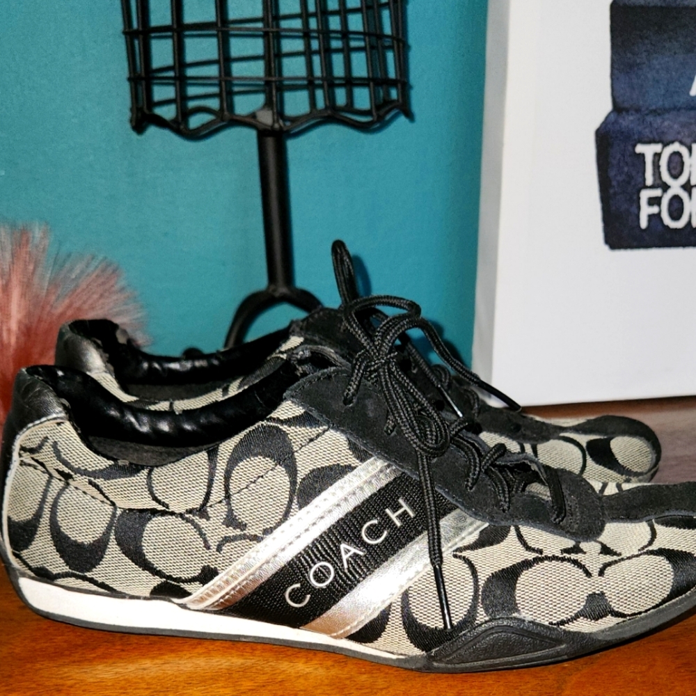Coach Black and Beige Sneakers